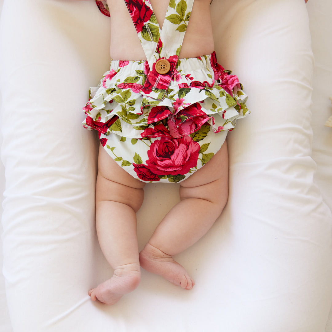 Ruffle Sunsuit - Ruby