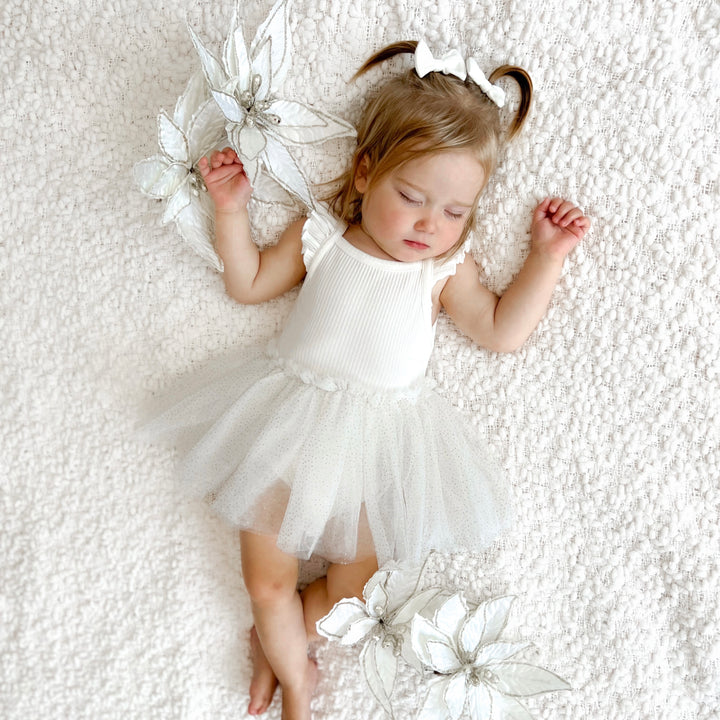 Cozy Flutter Tutu Dress - Coconut