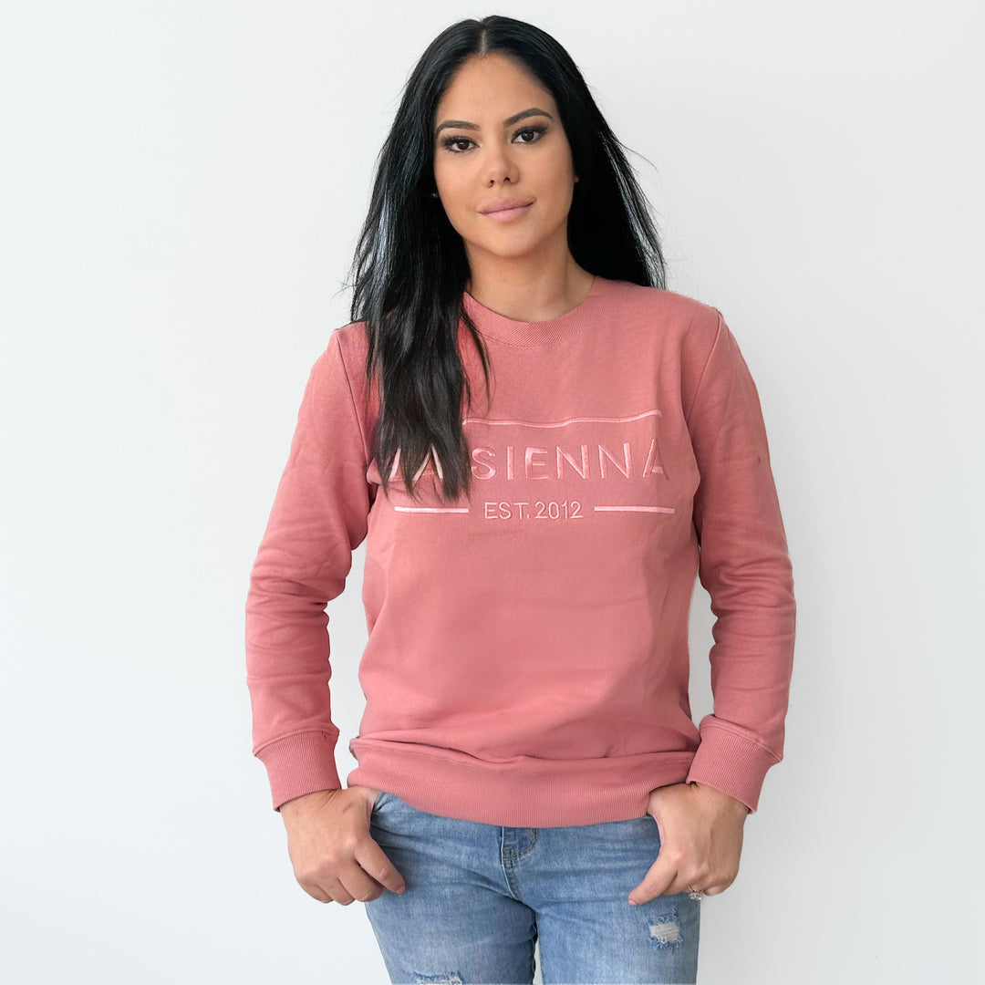 Mummy Crew Neck Logo Jumper - Cinder-Rose