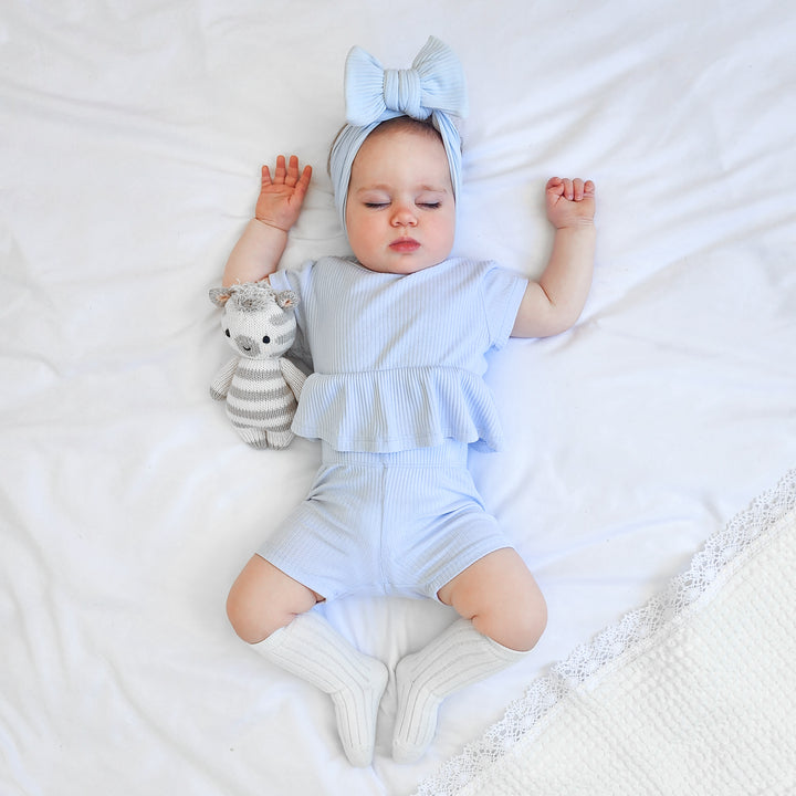 Cozy Ruffle Top - Ice Blue