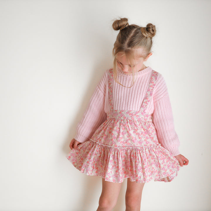 Pink girl knitted jumper 