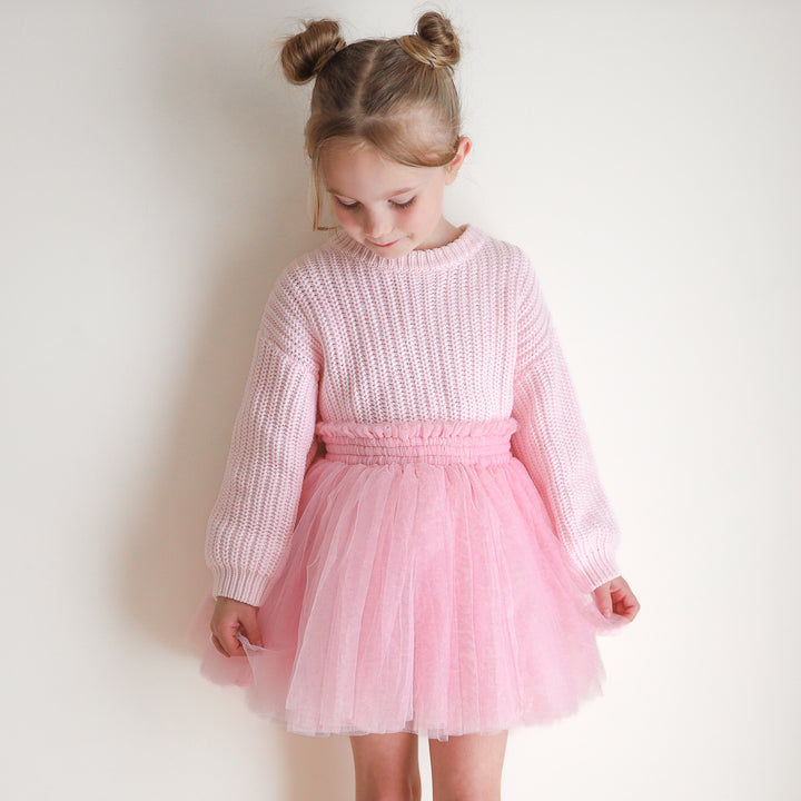 Pink girls knitted jumper 