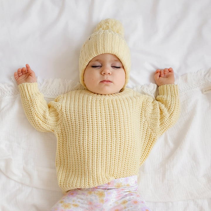 baby kids unisex  yellow knitted beanie