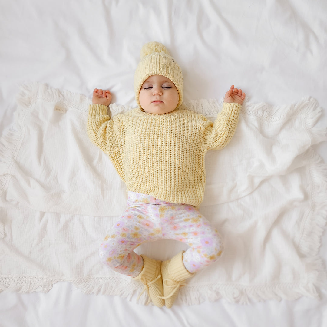 Newborn yellow Knitted Booties