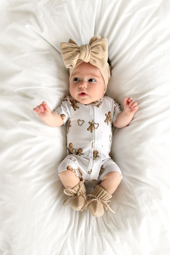 Summer Zip Romper - Gingerbread