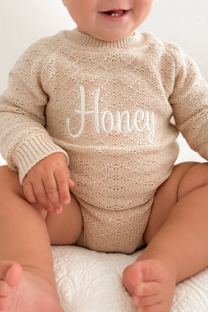 Montee Knitted Romper - Oatmeal