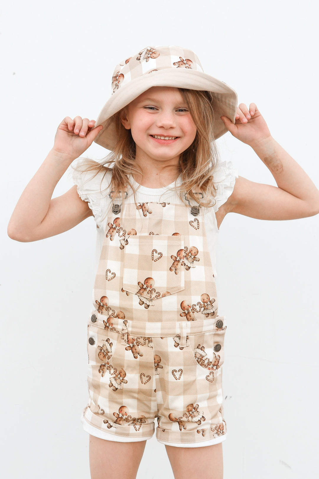 Summer Overalls - Gingham Gingerbread