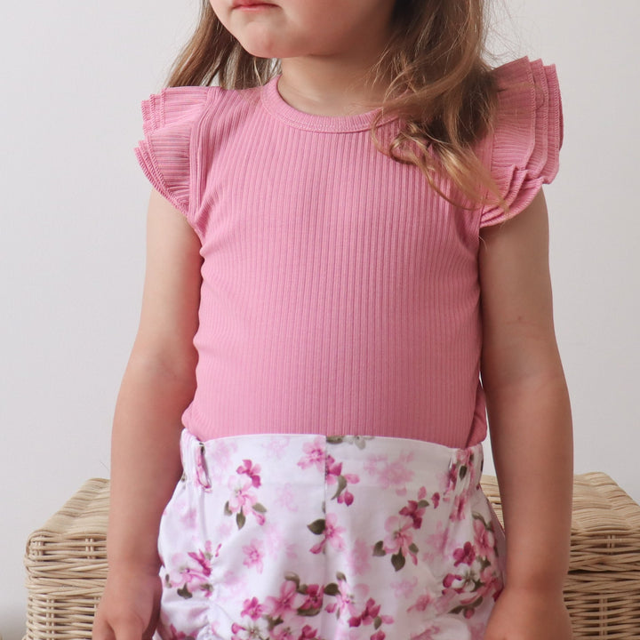 Cozy Short Sleeve Flutter - Berry