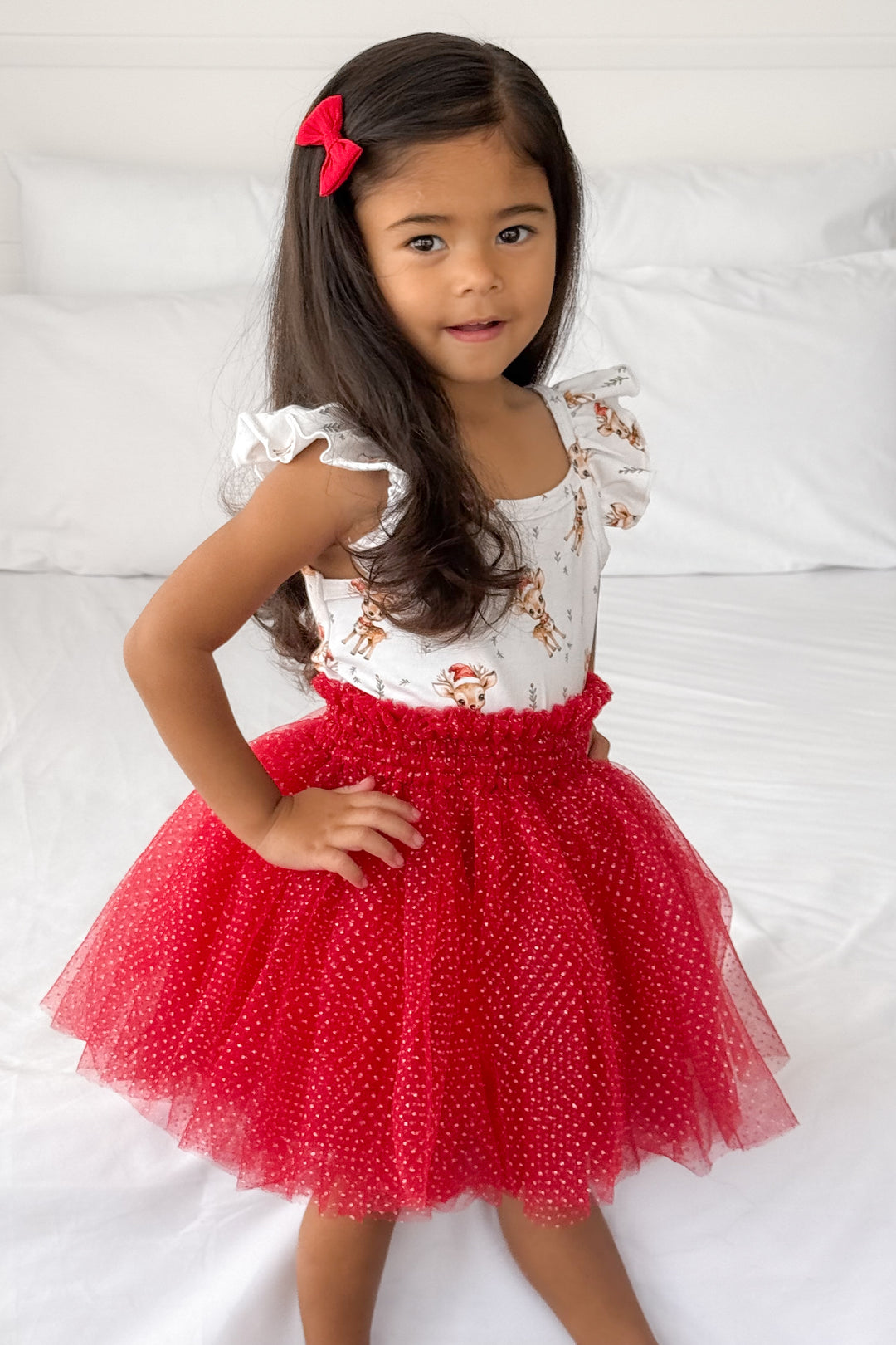 Tulle Sparkle Tutu Skirt - Red