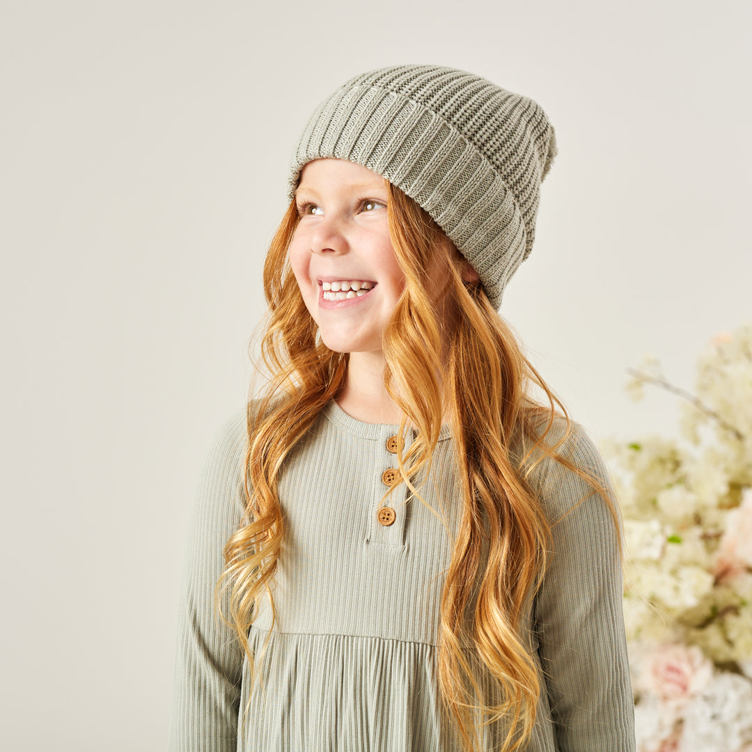 Chunky Knit Beanie - Basil