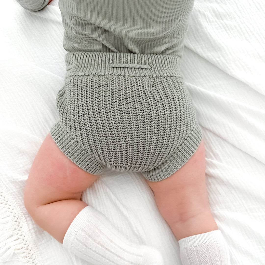 Chunky Knit Bloomers - Basil