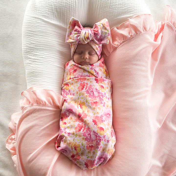 baby girl floral wrap