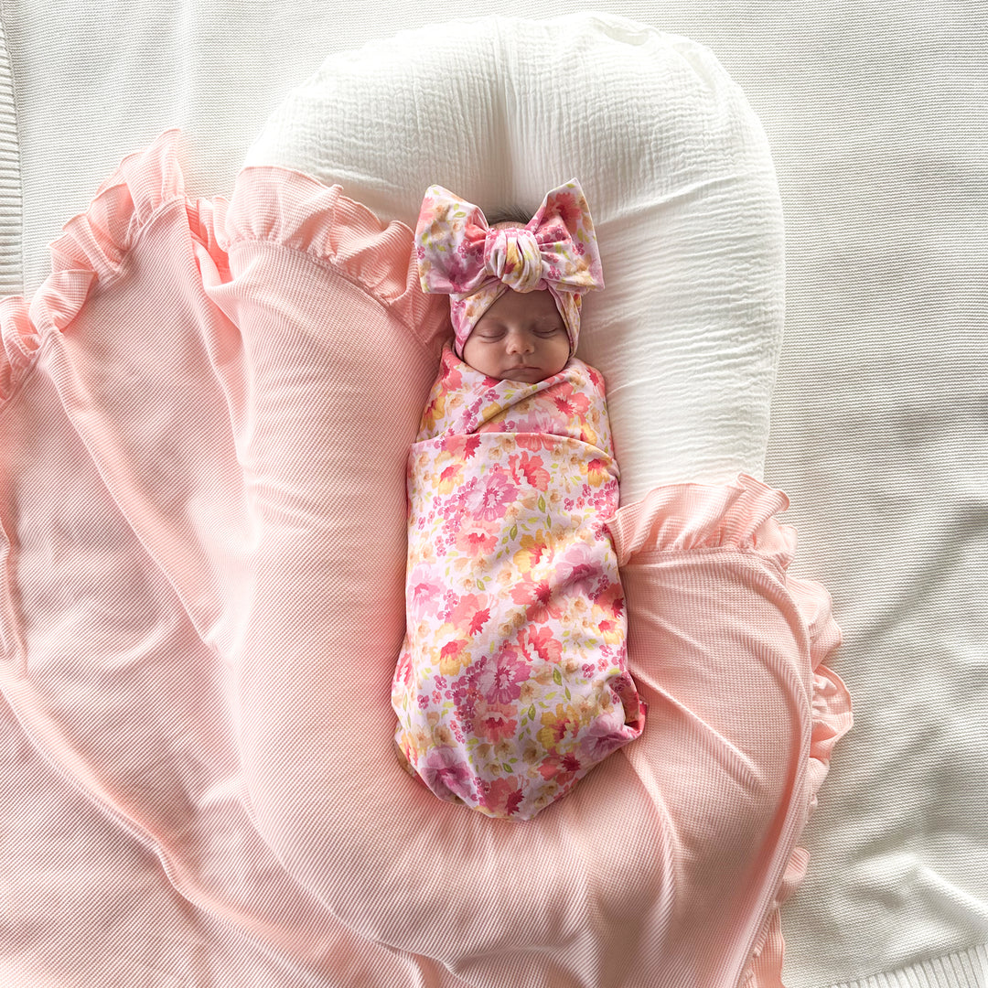 baby girl floral wrap