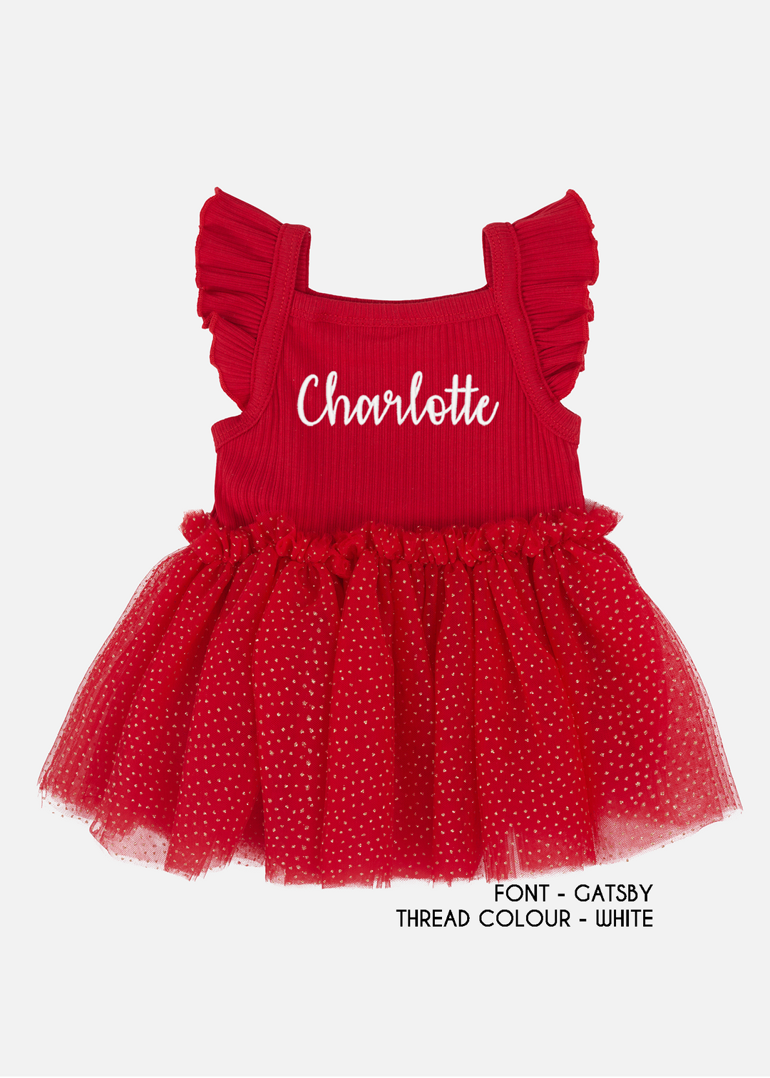 Cozy Flutter Tutu Dress - Red