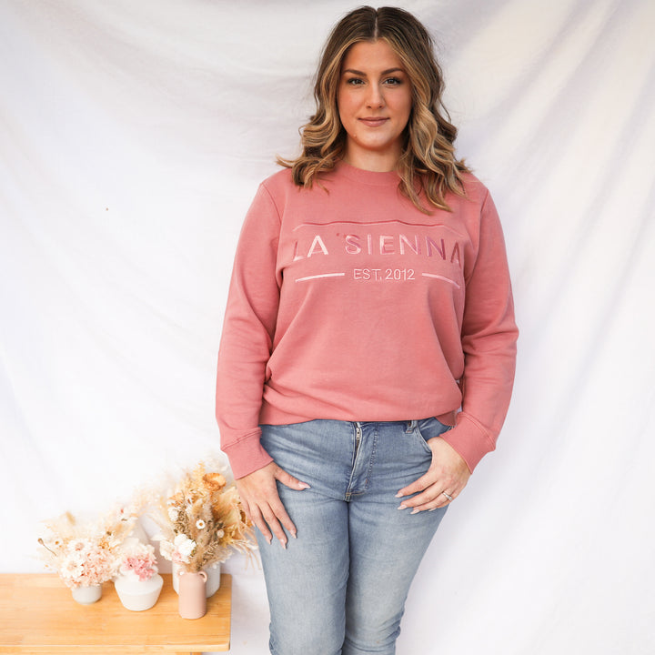 Mummy Crew Neck Logo Jumper - Cinder-Rose