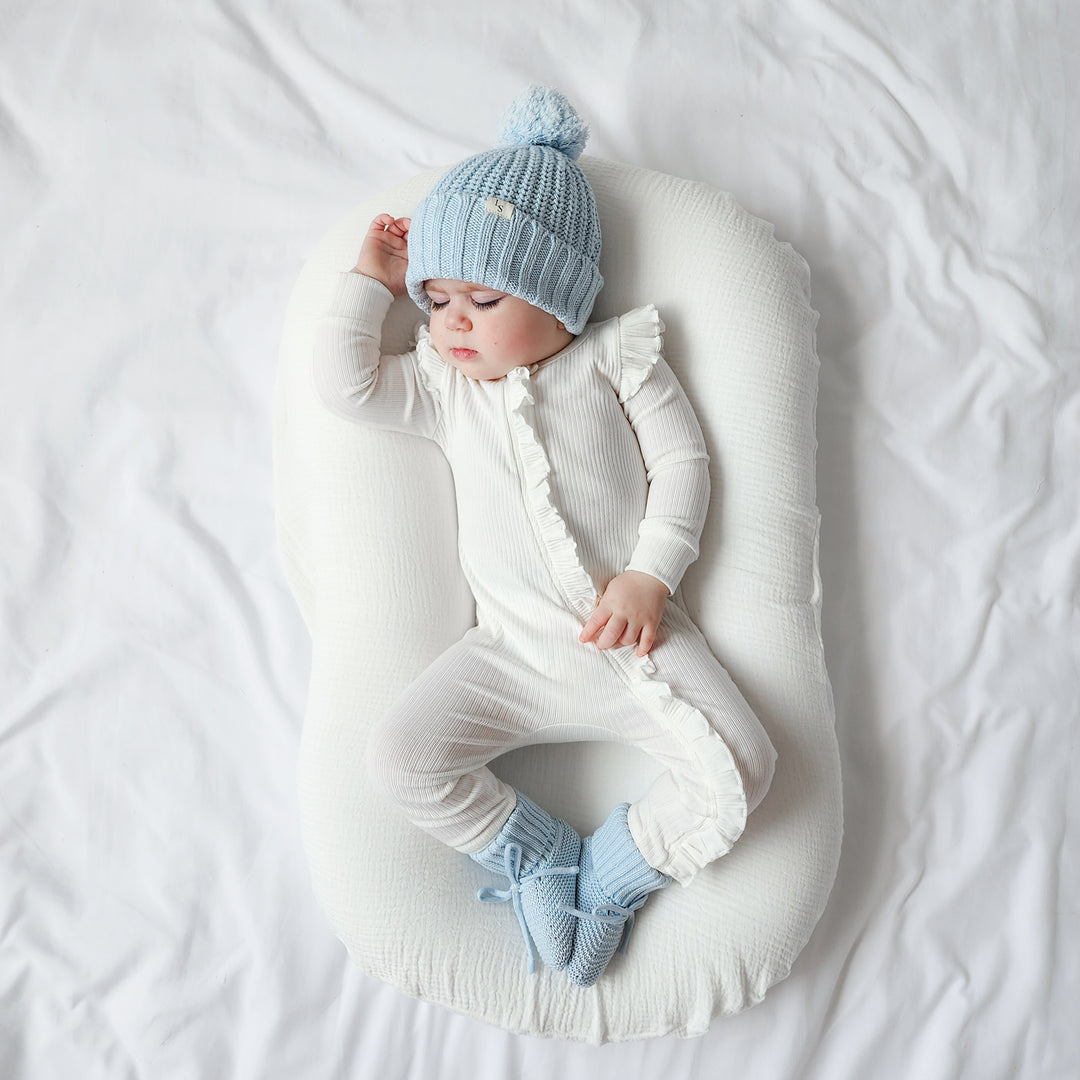 Newborn blue Knitted Booties