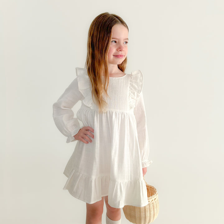 White girls birthday christening dress