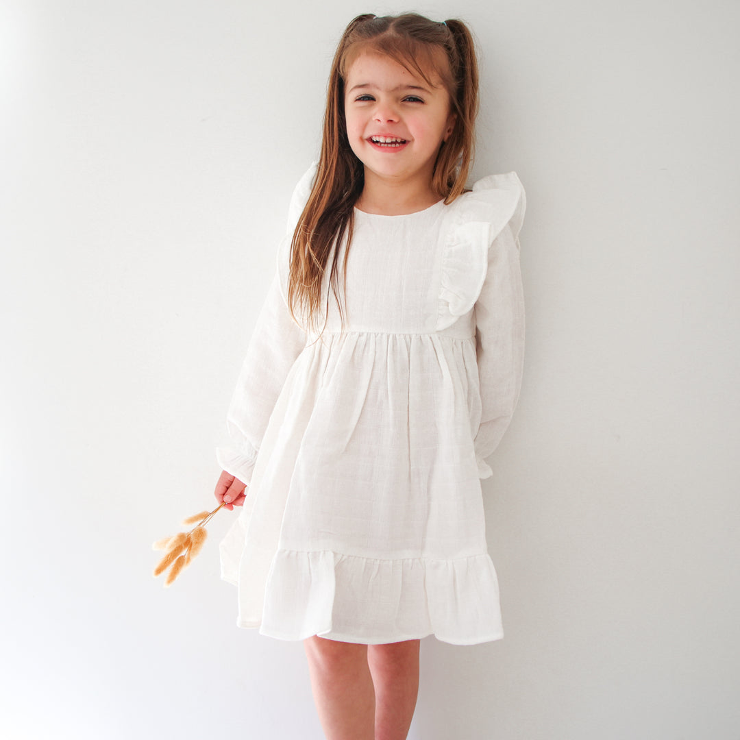 White girls birthday christening dress