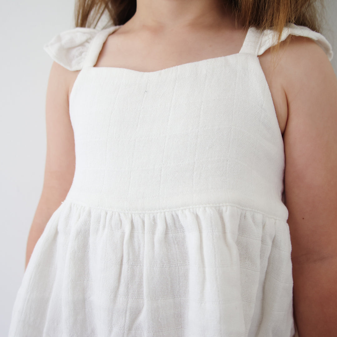 Muslin Sweetheart Dress - Coconut