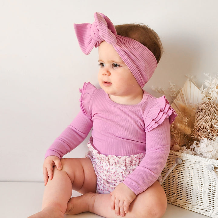 baby girl pink long sleeve bodysuit