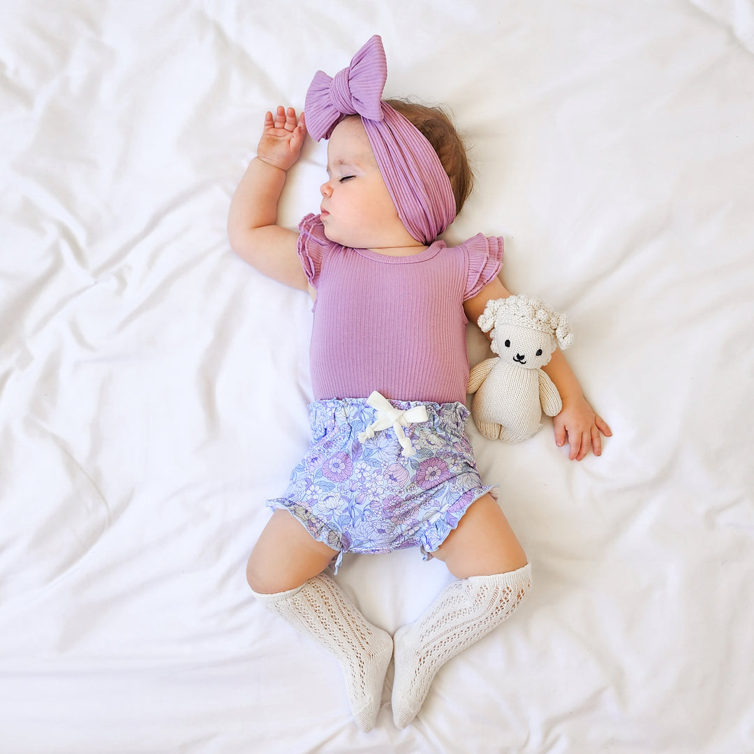 Cozy Short Sleeve Flutter - Lavender Frost