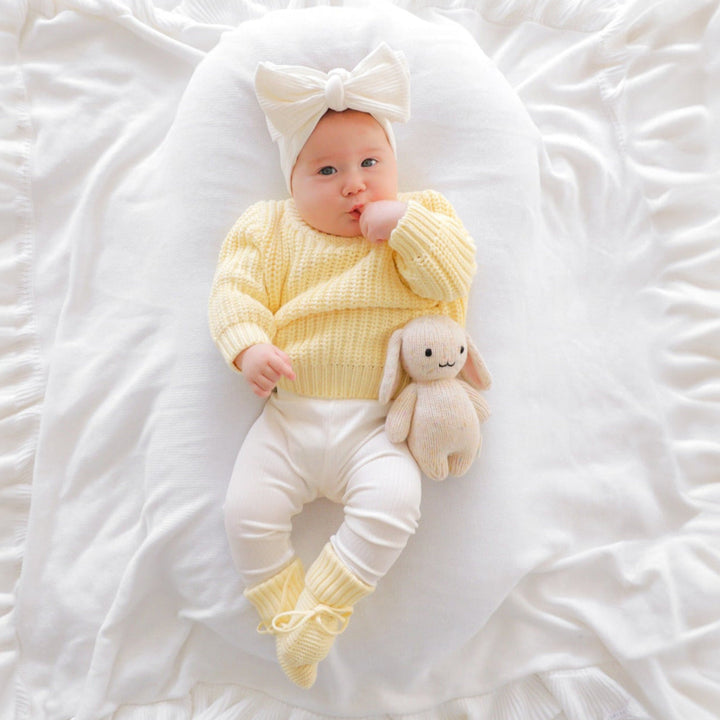 Newborn yellow Knitted Booties