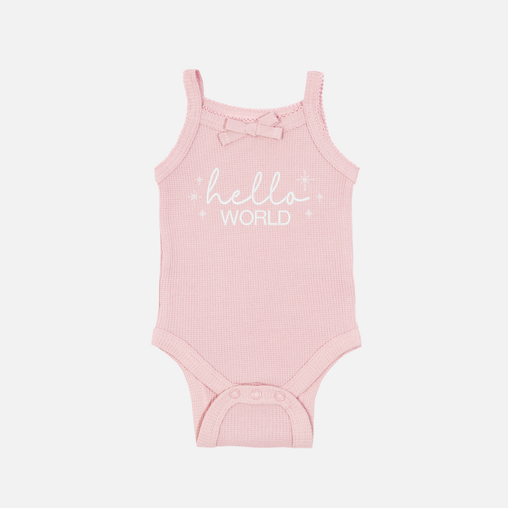 Dainty Waffle Singlet - Antique Rose