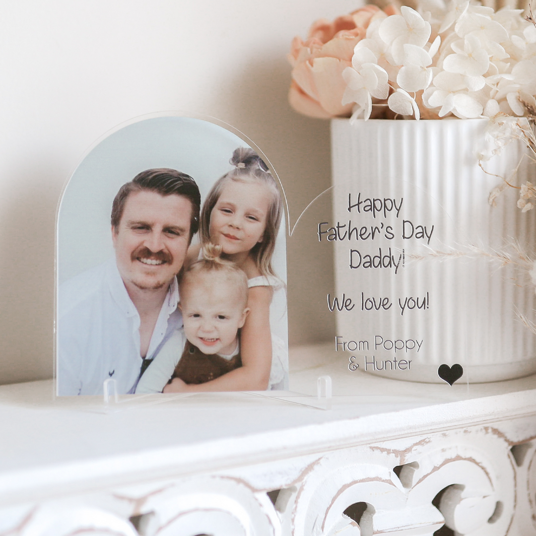 Personalised Father's Day Double Arch Plaque