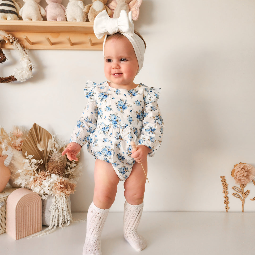 baby girls floral long sleeve romper