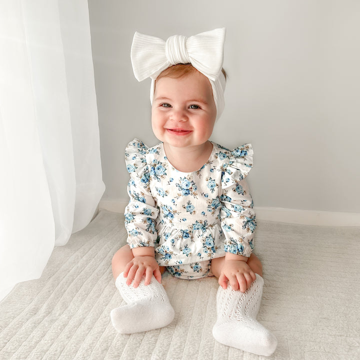 baby girls floral long sleeve romper