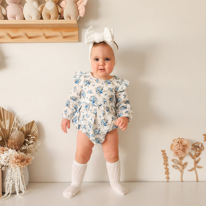 baby girls floral long sleeve romper