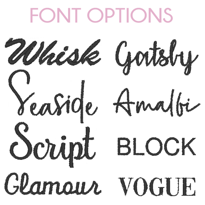 embroidery font options