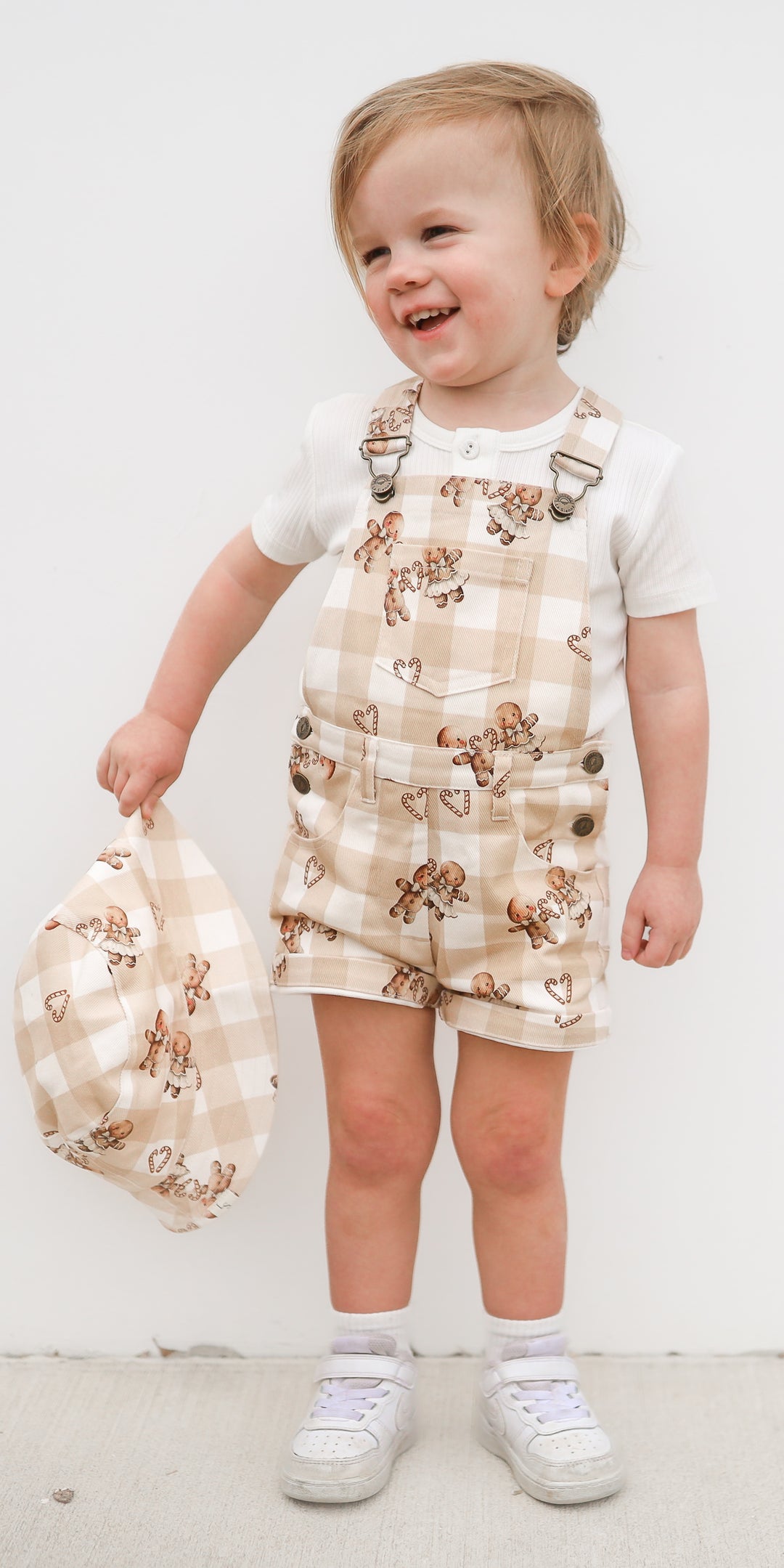 Summer Overalls - Gingham Gingerbread