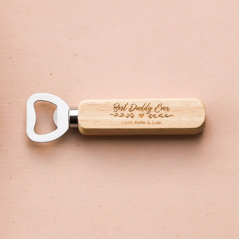 Personalised Father's Day Timber Bottle Opener