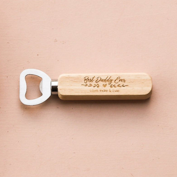 Personalised Father's Day Timber Bottle Opener