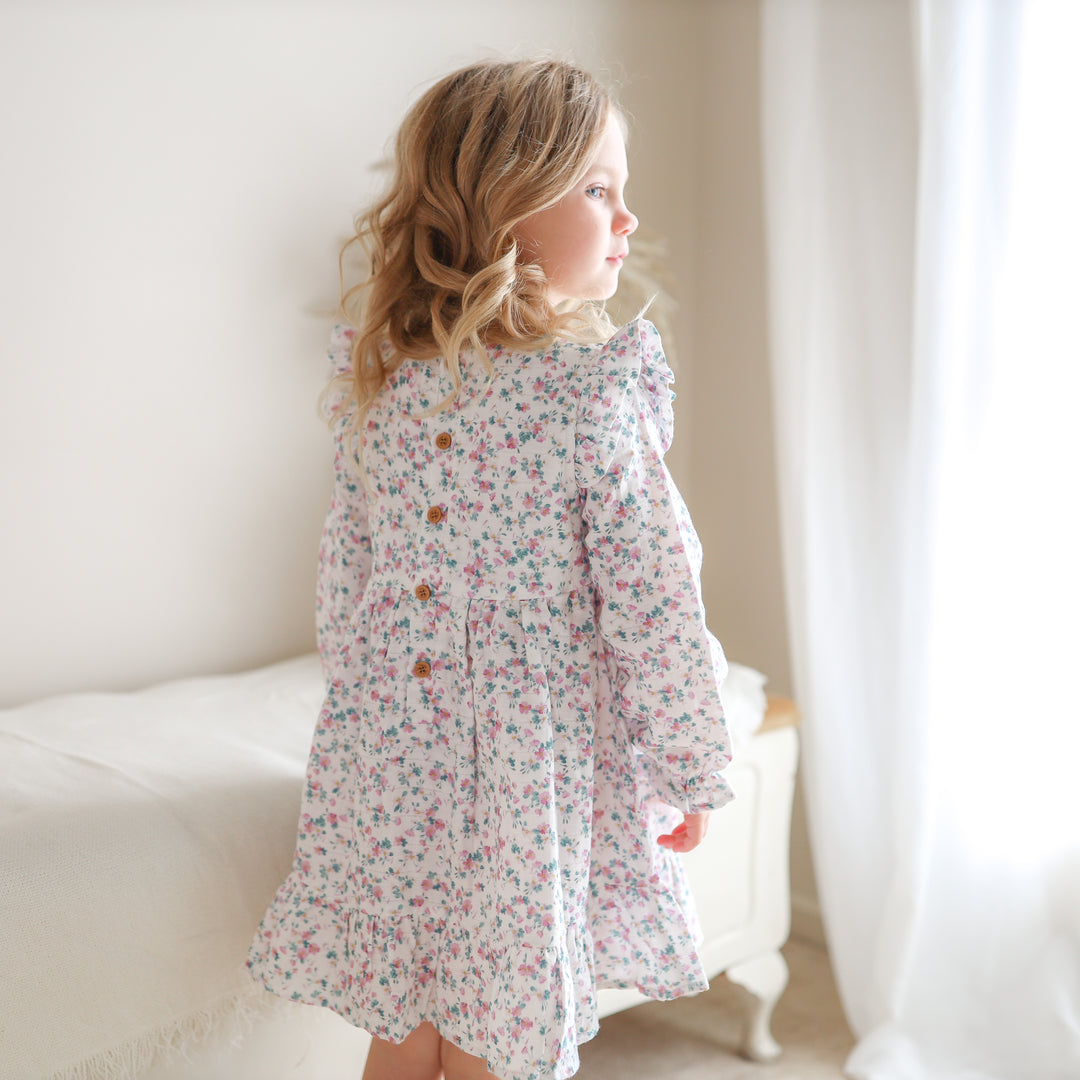 Muslin Ruffle Dress - Wren