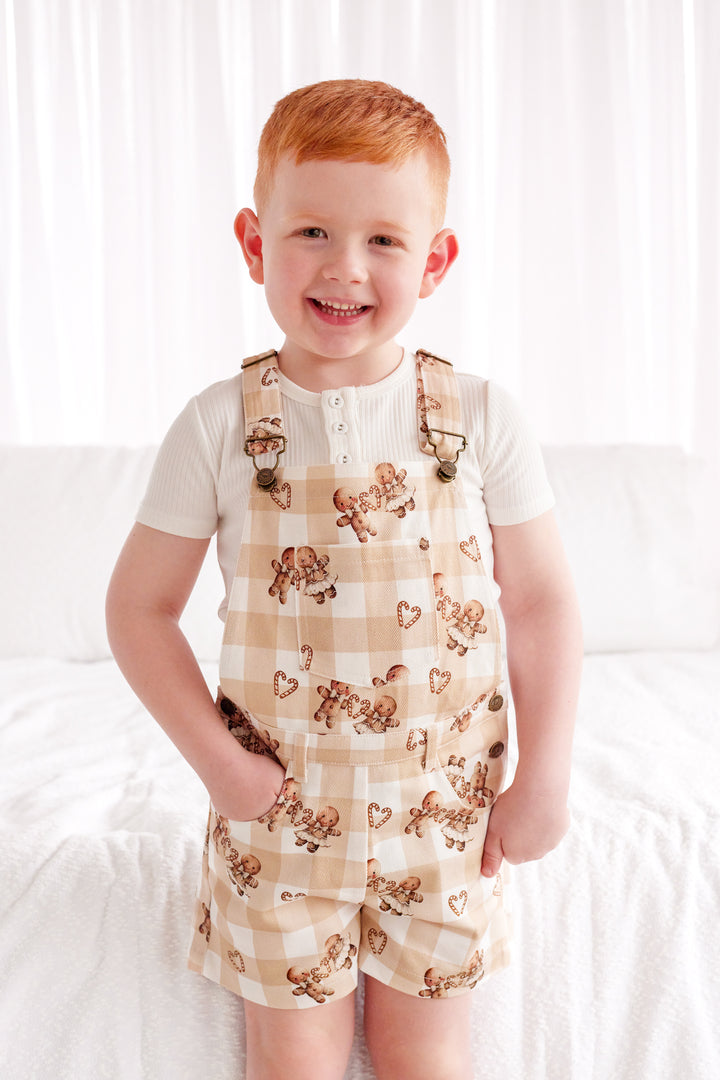 Summer Overalls - Gingham Gingerbread