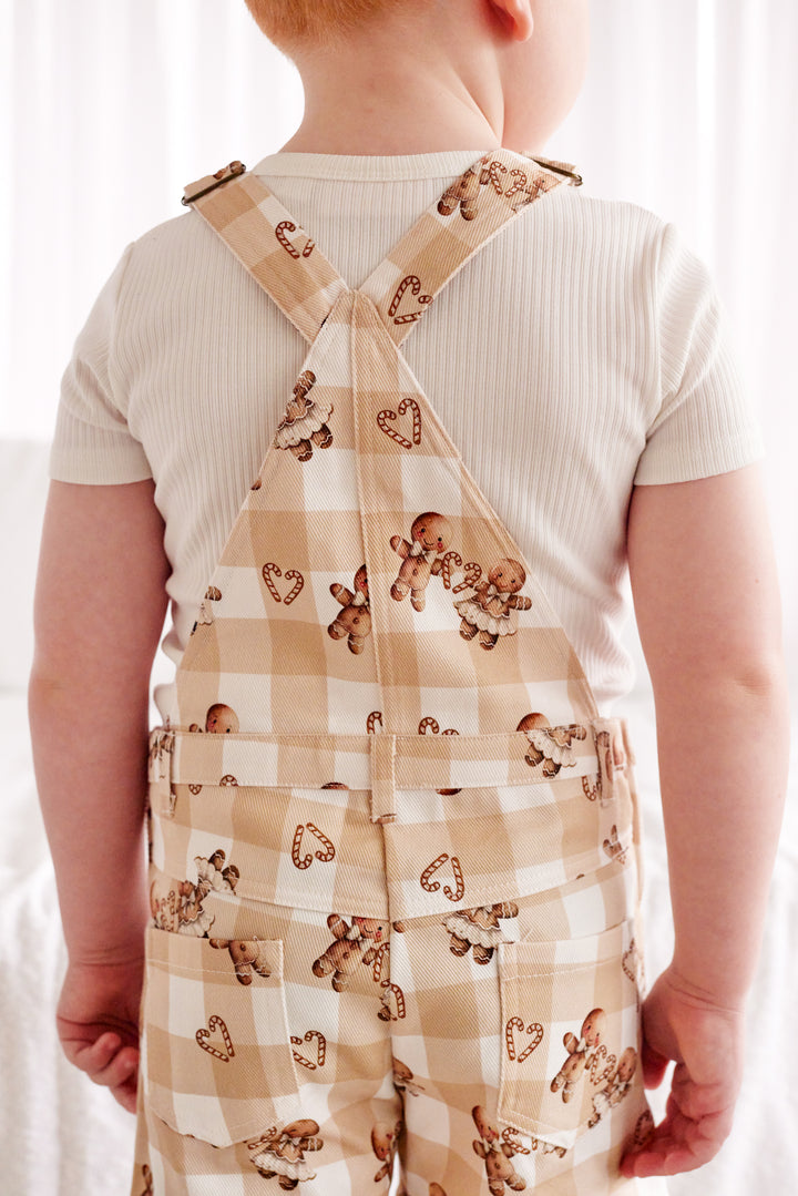 Summer Overalls - Gingham Gingerbread