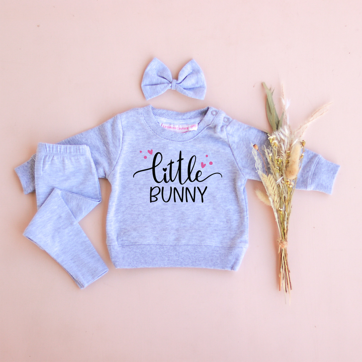 Personalised Crew Neck & Leggings - Grey