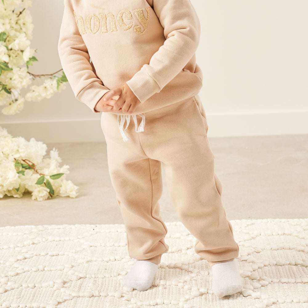 unisex baby oatmeal track pants