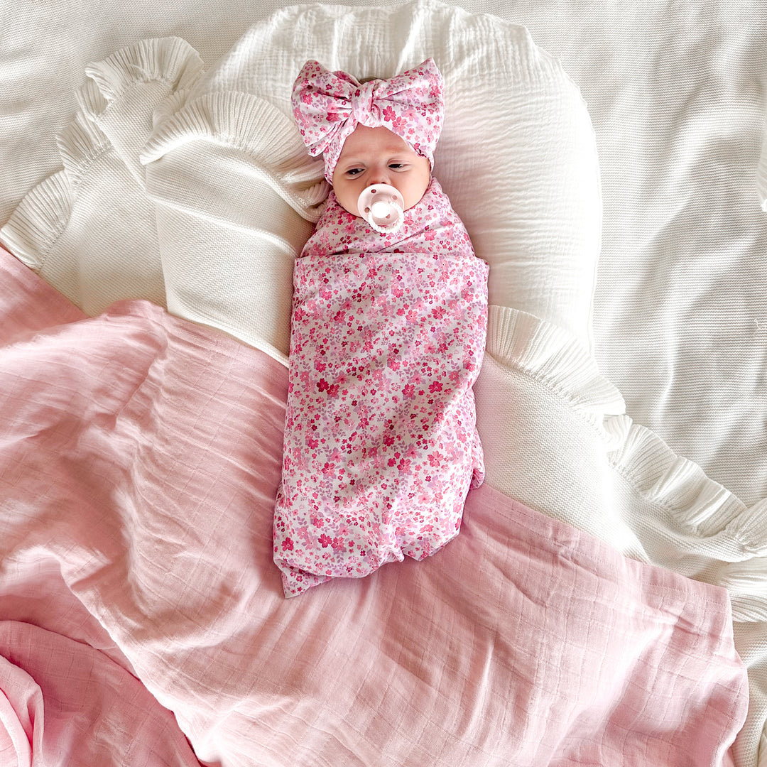 baby girl floral wrap