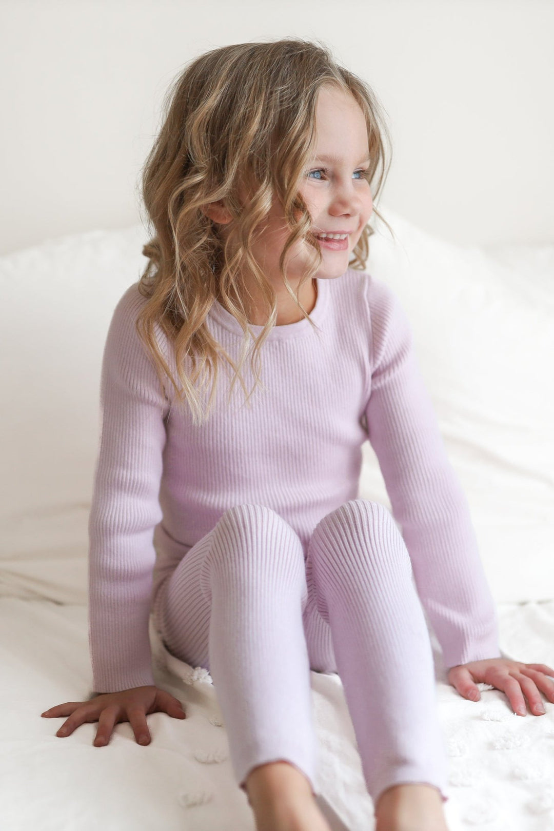 toddler girls lilac long sleeve knitted top