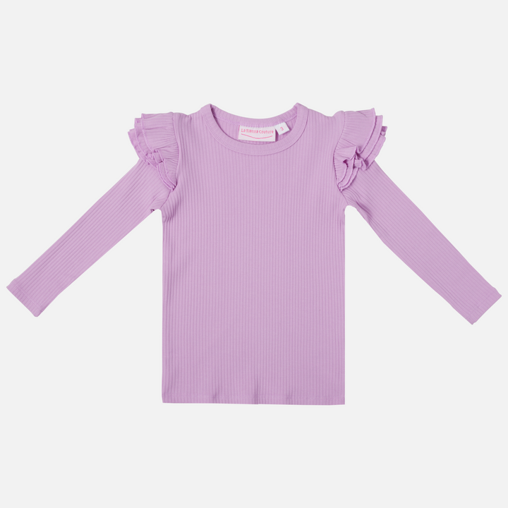 Cozy Long Sleeve Flutter - Lavender Frost