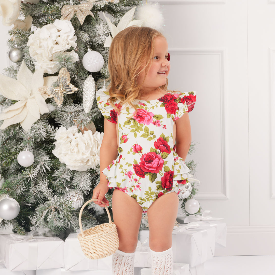 Ruffle Sunsuit - Ruby