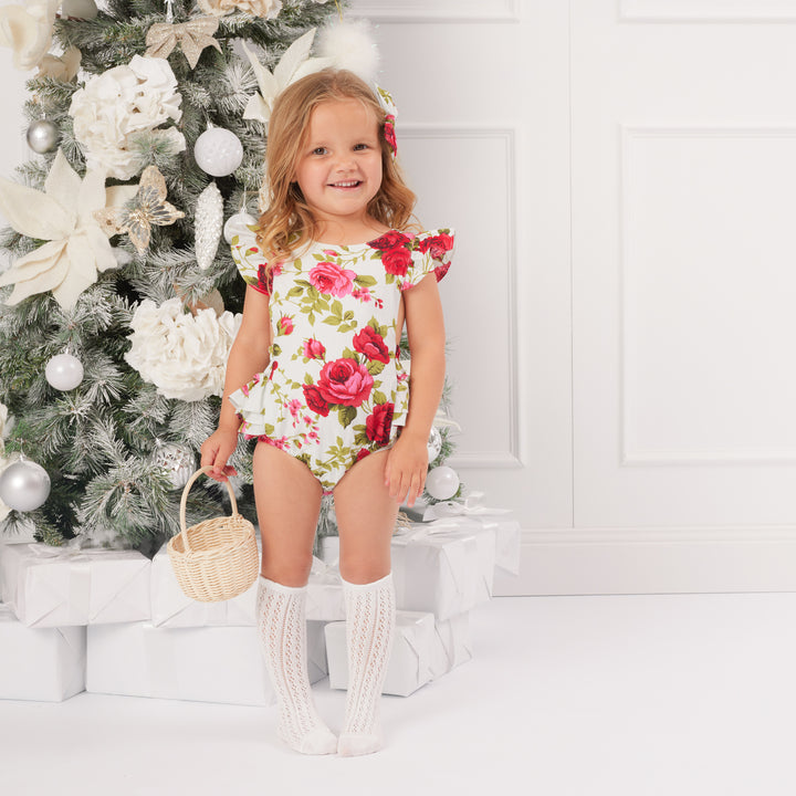 Ruffle Sunsuit - Ruby