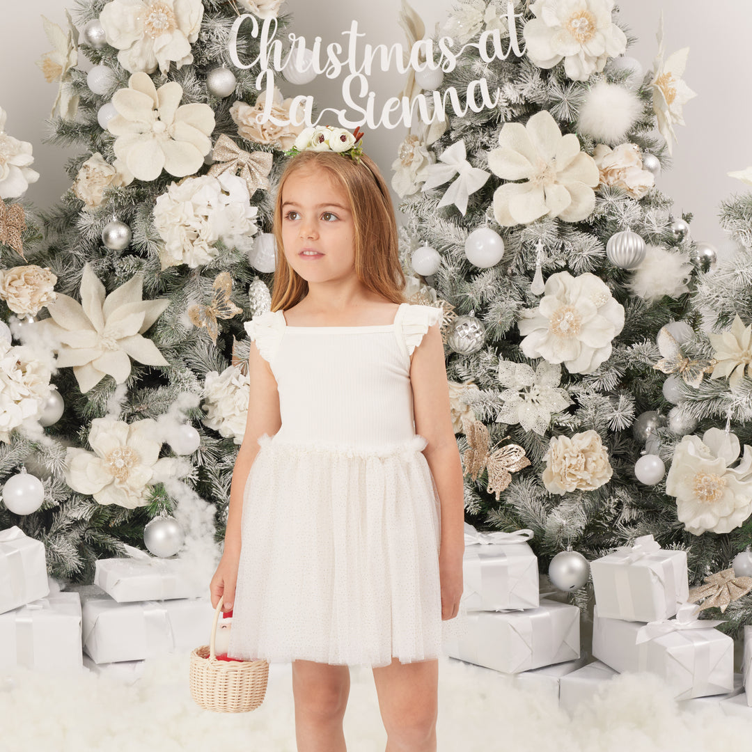 Cozy Flutter Tutu Dress - Coconut