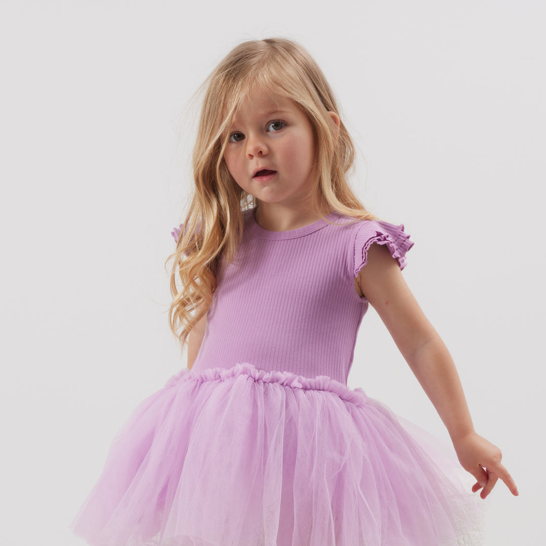 Cozy Summer Tutu Dress - Lavender Frost