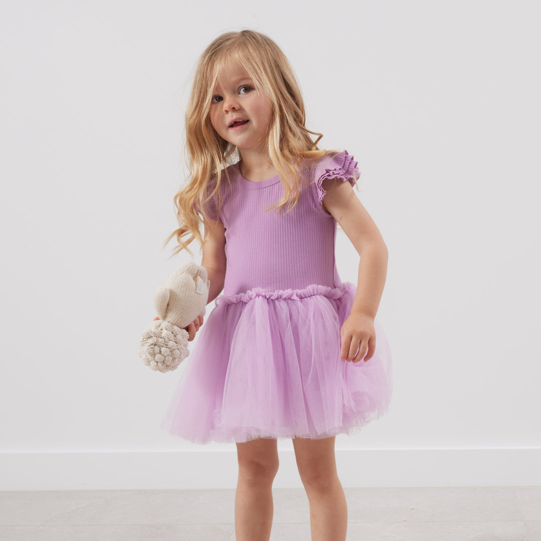 Cozy Summer Tutu Dress - Lavender Frost