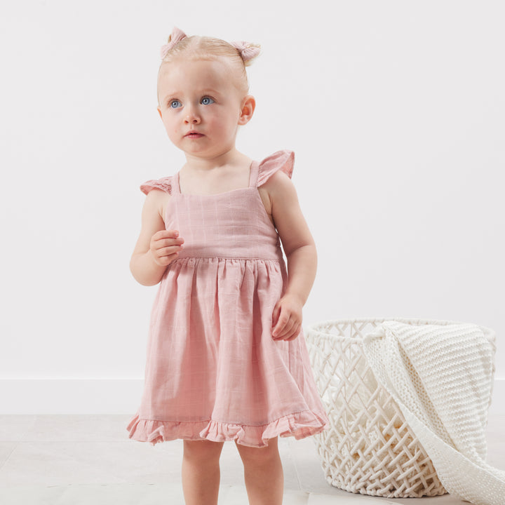 Muslin Sweetheart Dress - Rosewood