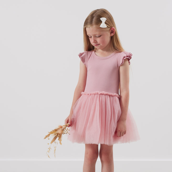 Cozy Summer Tutu Dress - Rosewater